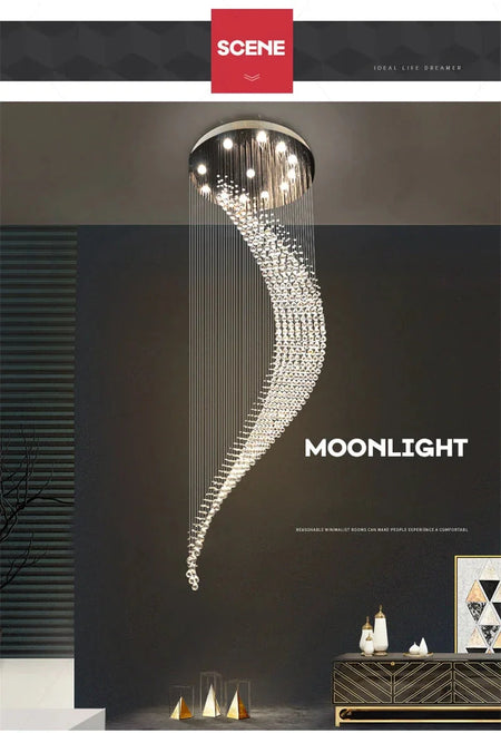 Luminaire Lustre design contemporain en cristal – Référence : Elowen7325- - Nexa Lights