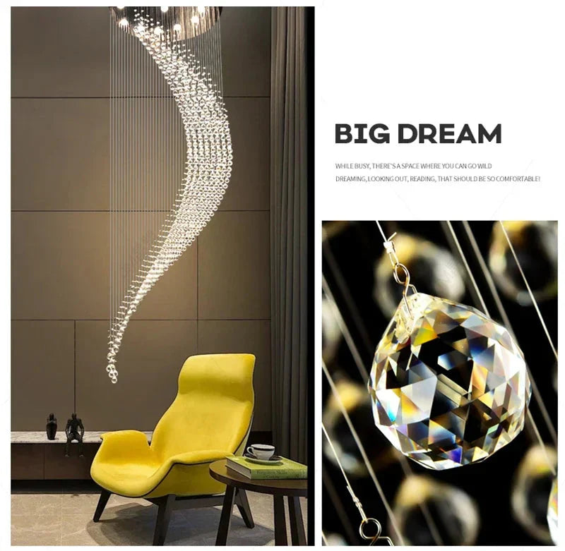 Luminaire Lustre design contemporain en cristal – Référence : Elowen7325- - Nexa Lights