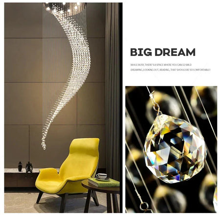 Luminaire Lustre design contemporain en cristal – Référence : Elowen7325- - Nexa Lights
