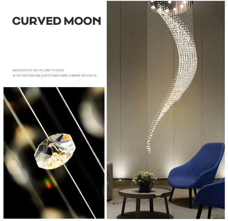 Luminaire Lustre design contemporain en cristal – Référence : Elowen7325- - Nexa Lights
