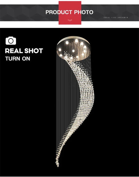 Luminaire Lustre design contemporain en cristal – Référence : Elowen7325- - Nexa Lights
