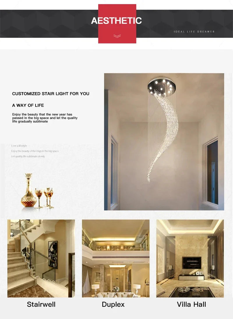 Luminaire Lustre design contemporain en cristal – Référence : Elowen7325- - Nexa Lights