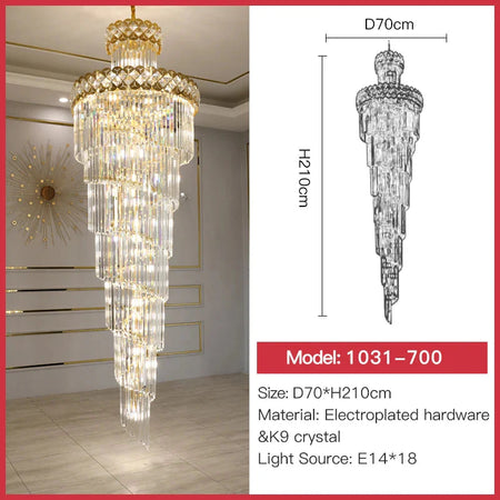 Luminaire Lustre design contemporain en cristal – Référence : Sélène3741- - Nexa Lights