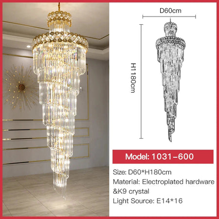 Luminaire Lustre design contemporain en cristal – Référence : Sélène3741- - Nexa Lights