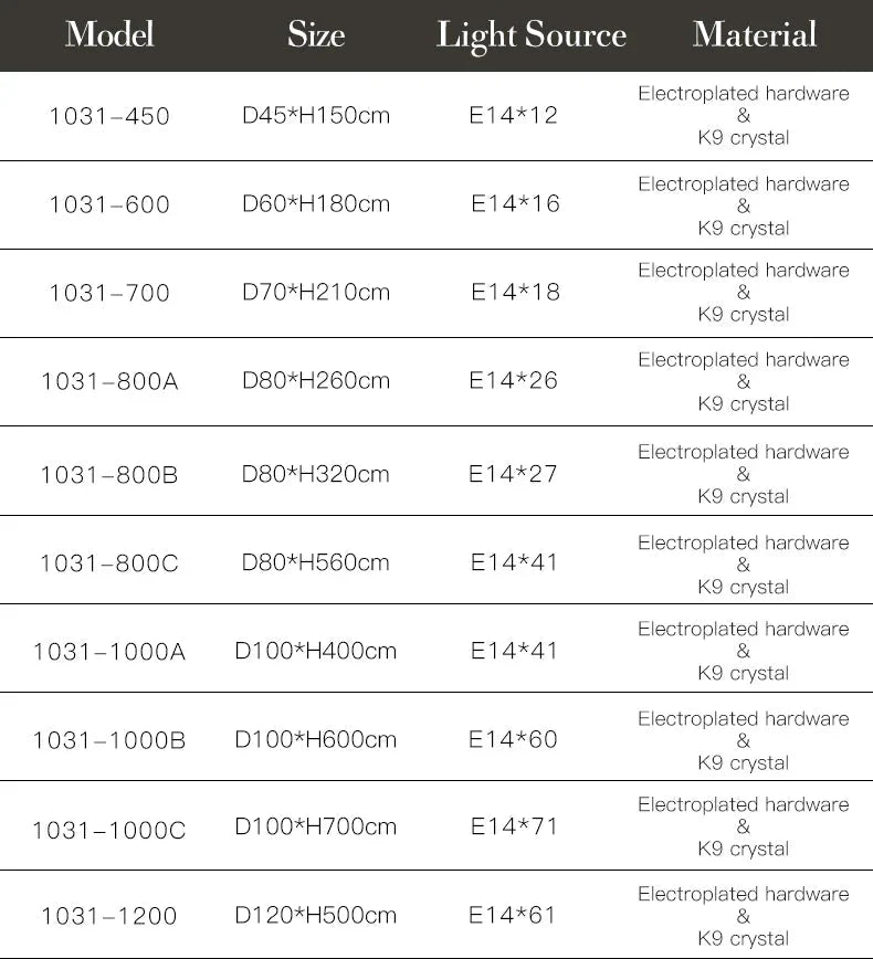 Luminaire Lustre design contemporain en cristal – Référence : Sélène3741- - Nexa Lights