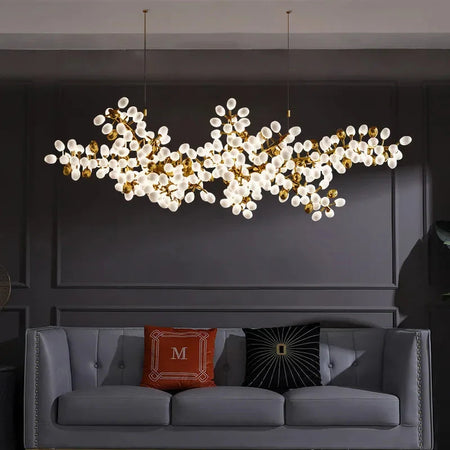 Luminaire Lustre design en cuivre et verre de jade – Référence : Elowen5837- - Nexa Lights