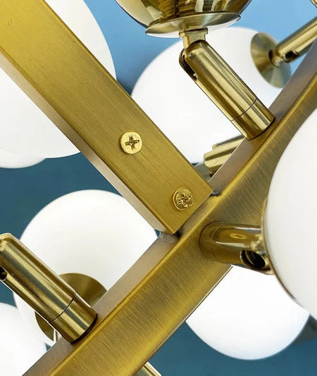 Luminaire Lustre design en cuivre et verre de jade – Référence : Elowen5837- - Nexa Lights