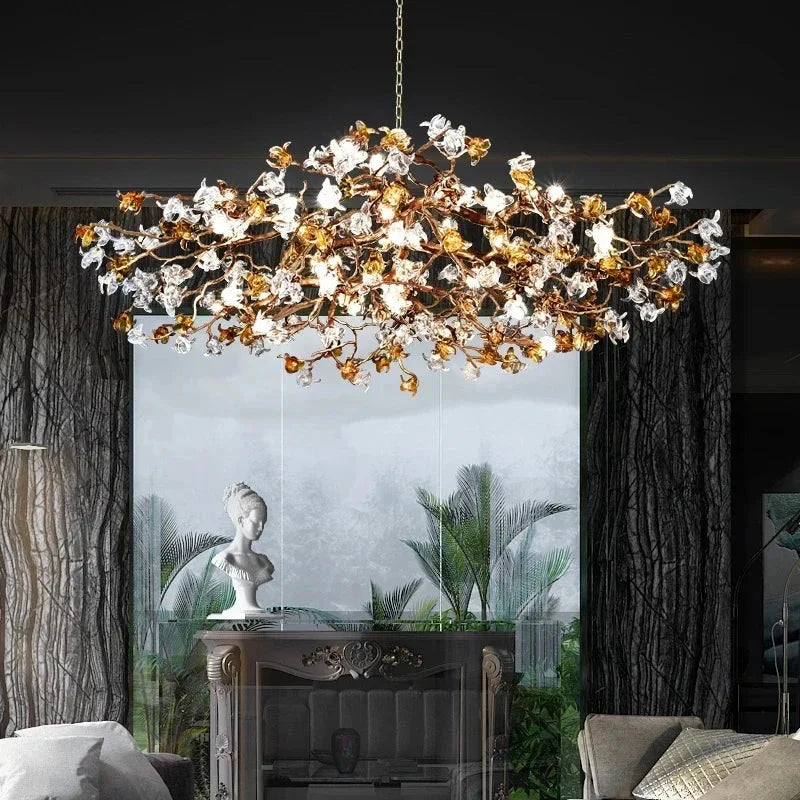 Luminaire Lustre design en cuivre raffiné – Référence : Thalès3021- - Nexa Lights