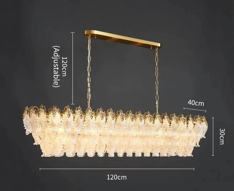Luminaire Lustre design en verre LED – Référence : Solène3847- - Nexa Lights