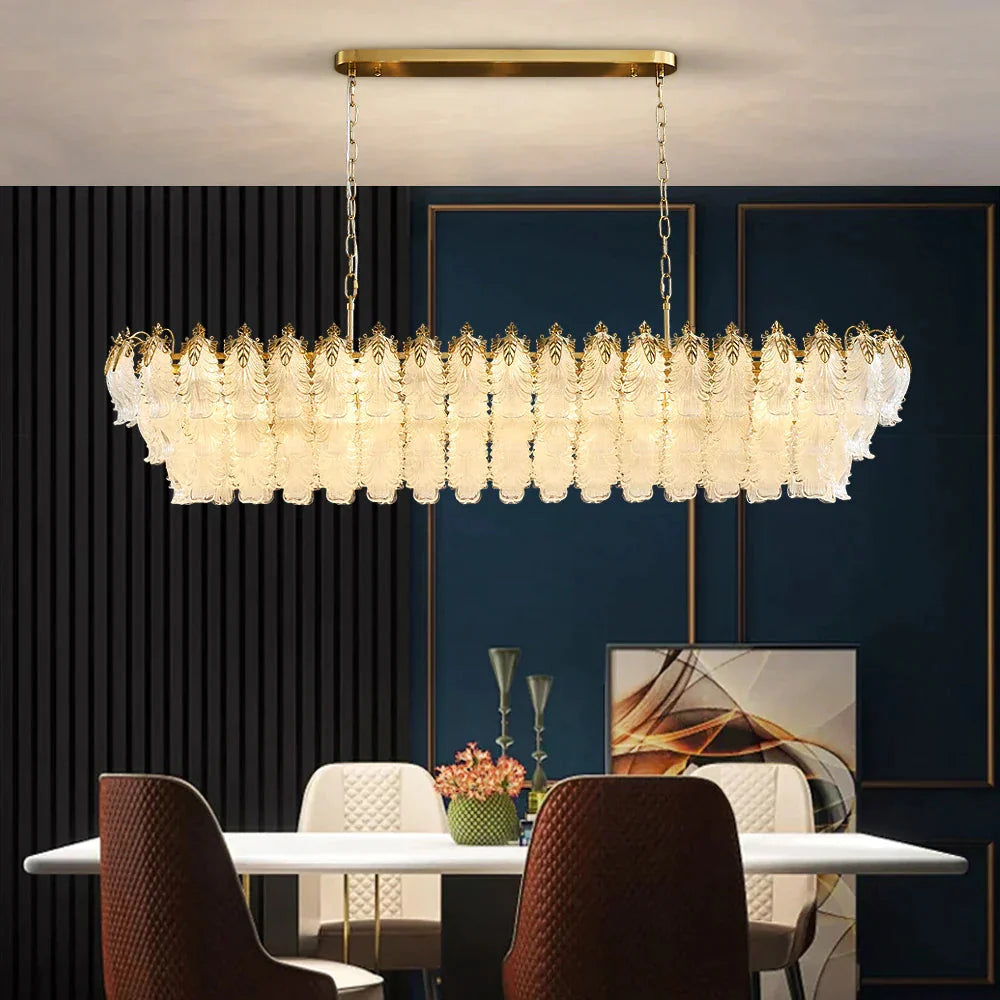 Luminaire Lustre design en verre LED – Référence : Solène3847- - Nexa Lights