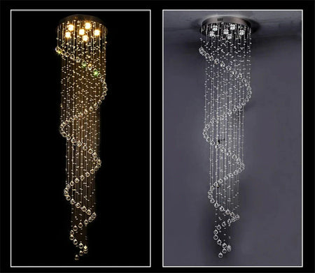 Luminaire Lustre design spirale en cristal – Référence : Elowen3847- - Nexa Lights