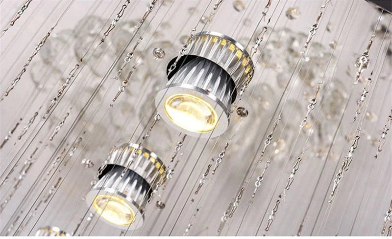 Luminaire Lustre design spirale en cristal – Référence : Elowen3847- - Nexa Lights
