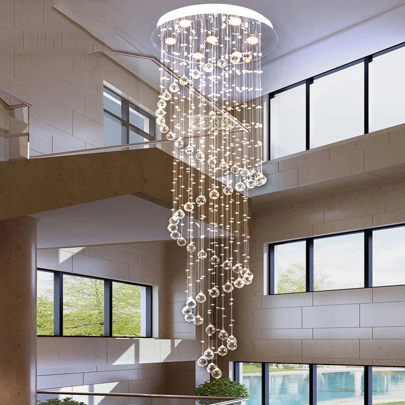 Luminaire Lustre design spirale en cristal – Référence : Elowen3847- - Nexa Lights