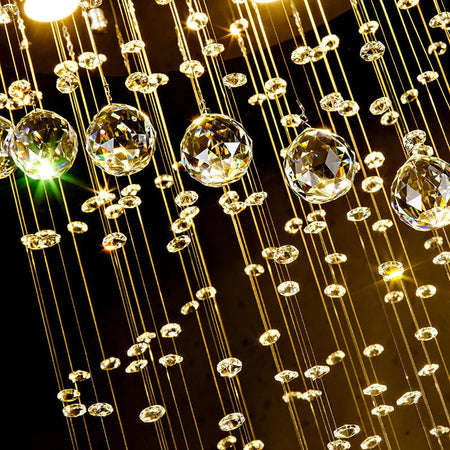 Luminaire Lustre design spirale en cristal – Référence : Elowen3847- - Nexa Lights