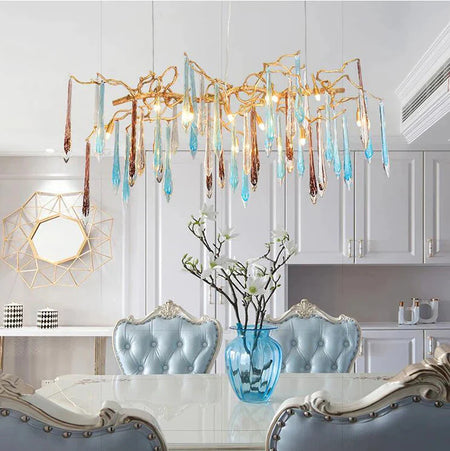 Luminaire Lustre éclat naturel artisanal – Référence : Elowen7345- - Nexa Lights