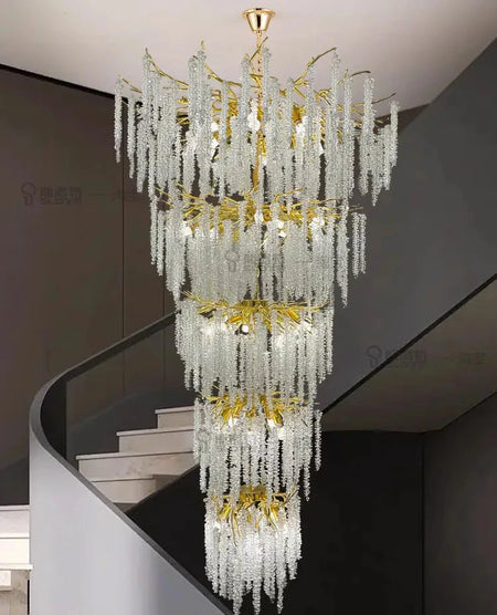 Luminaire Lustre éclats de cristal doré – Référence : Melian8371- - Nexa Lights