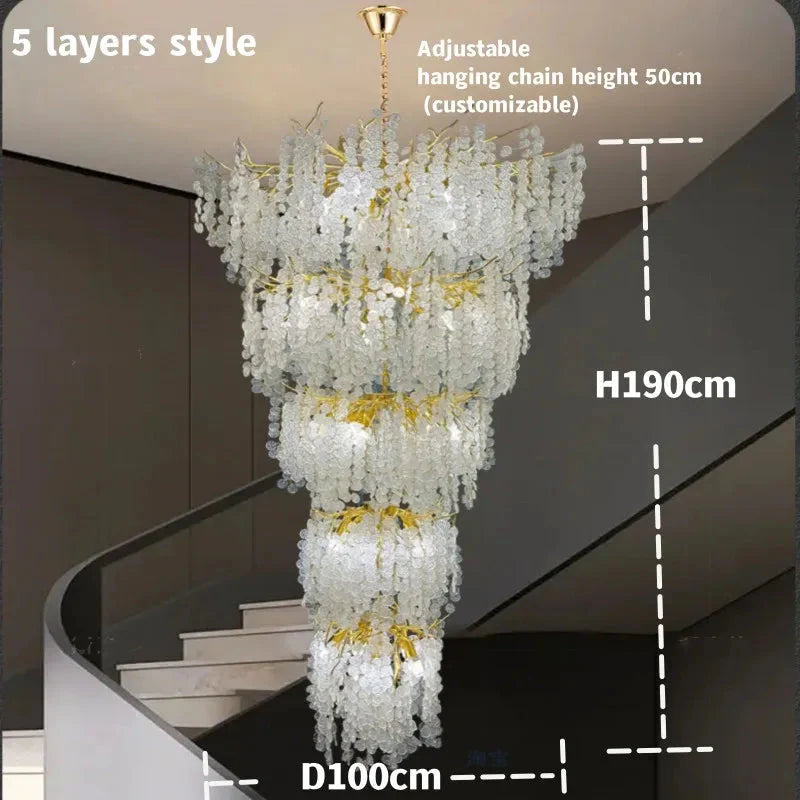 Luminaire Lustre éclats de cristal doré – Référence : Melian8371- - Nexa Lights