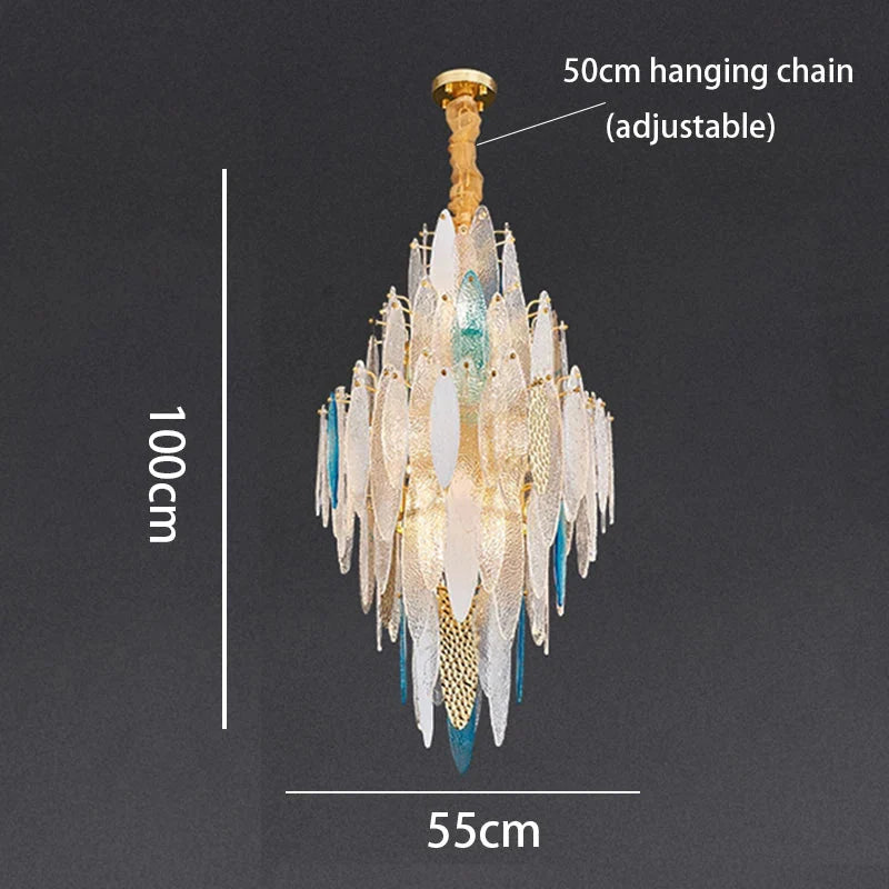 Luminaire Lustre élégance contemporaine au verre ondulé – Référence : Elowen5372- - Nexa Lights