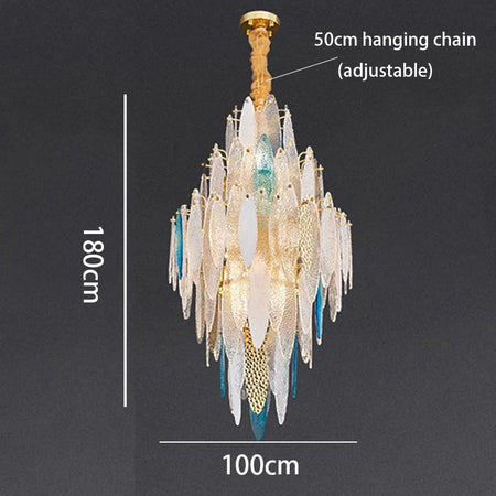 Luminaire Lustre élégance contemporaine au verre ondulé – Référence : Elowen5372- - Nexa Lights