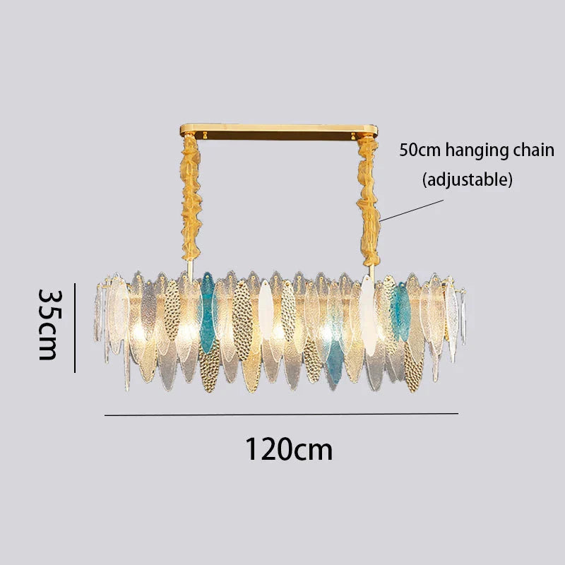 Luminaire Lustre élégance contemporaine au verre ondulé – Référence : Elowen5372- - Nexa Lights