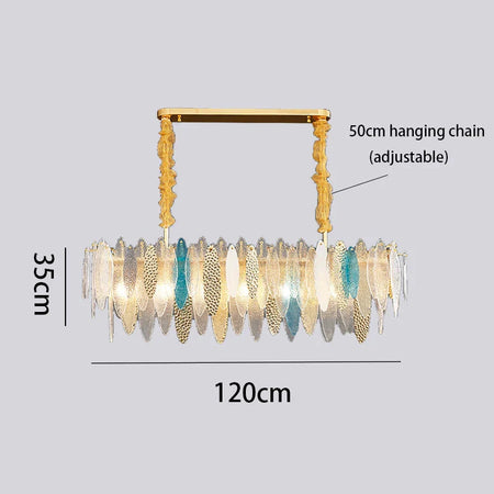 Luminaire Lustre élégance contemporaine au verre ondulé – Référence : Elowen5372- - Nexa Lights