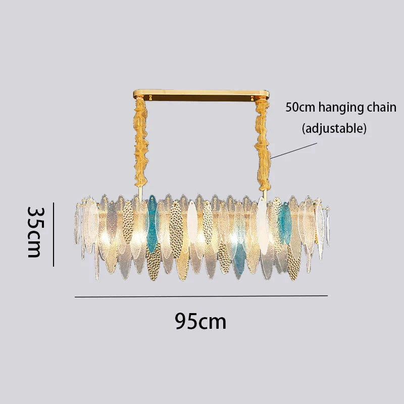Luminaire Lustre élégance contemporaine au verre ondulé – Référence : Elowen5372- - Nexa Lights