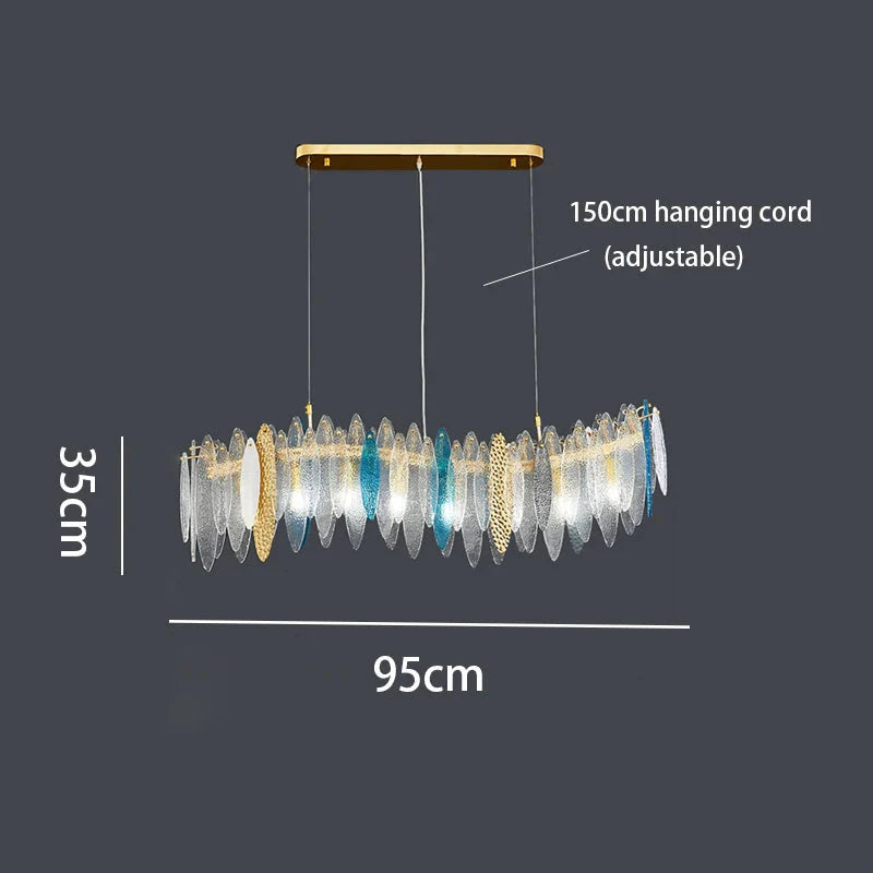 Luminaire Lustre élégance contemporaine au verre ondulé – Référence : Elowen5372- - Nexa Lights