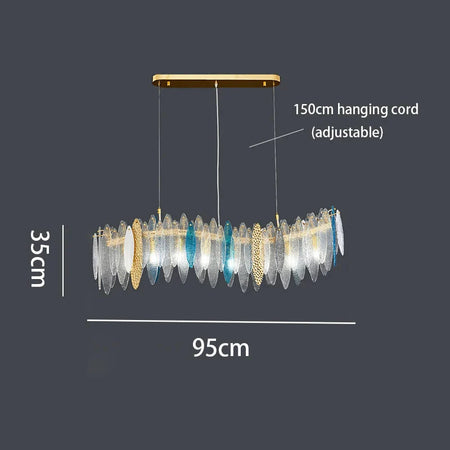 Luminaire Lustre élégance contemporaine au verre ondulé – Référence : Elowen5372- - Nexa Lights