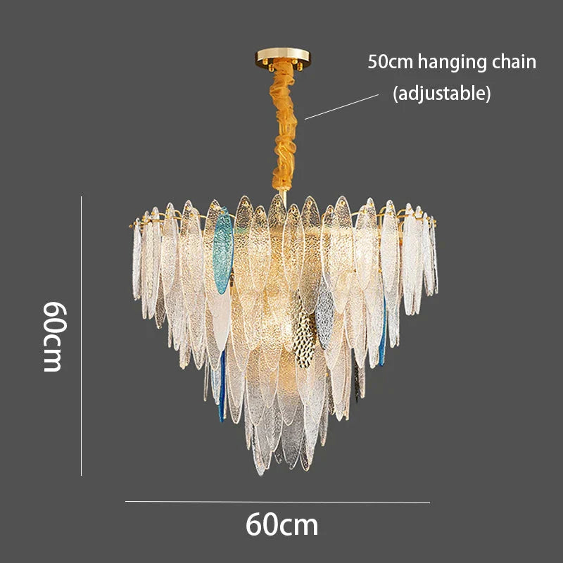 Luminaire Lustre élégance contemporaine au verre ondulé – Référence : Elowen5372- - Nexa Lights