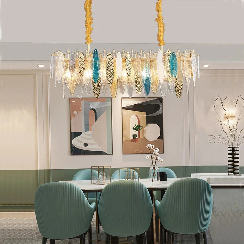 Luminaire Lustre élégance contemporaine au verre ondulé – Référence : Elowen5372- - Nexa Lights