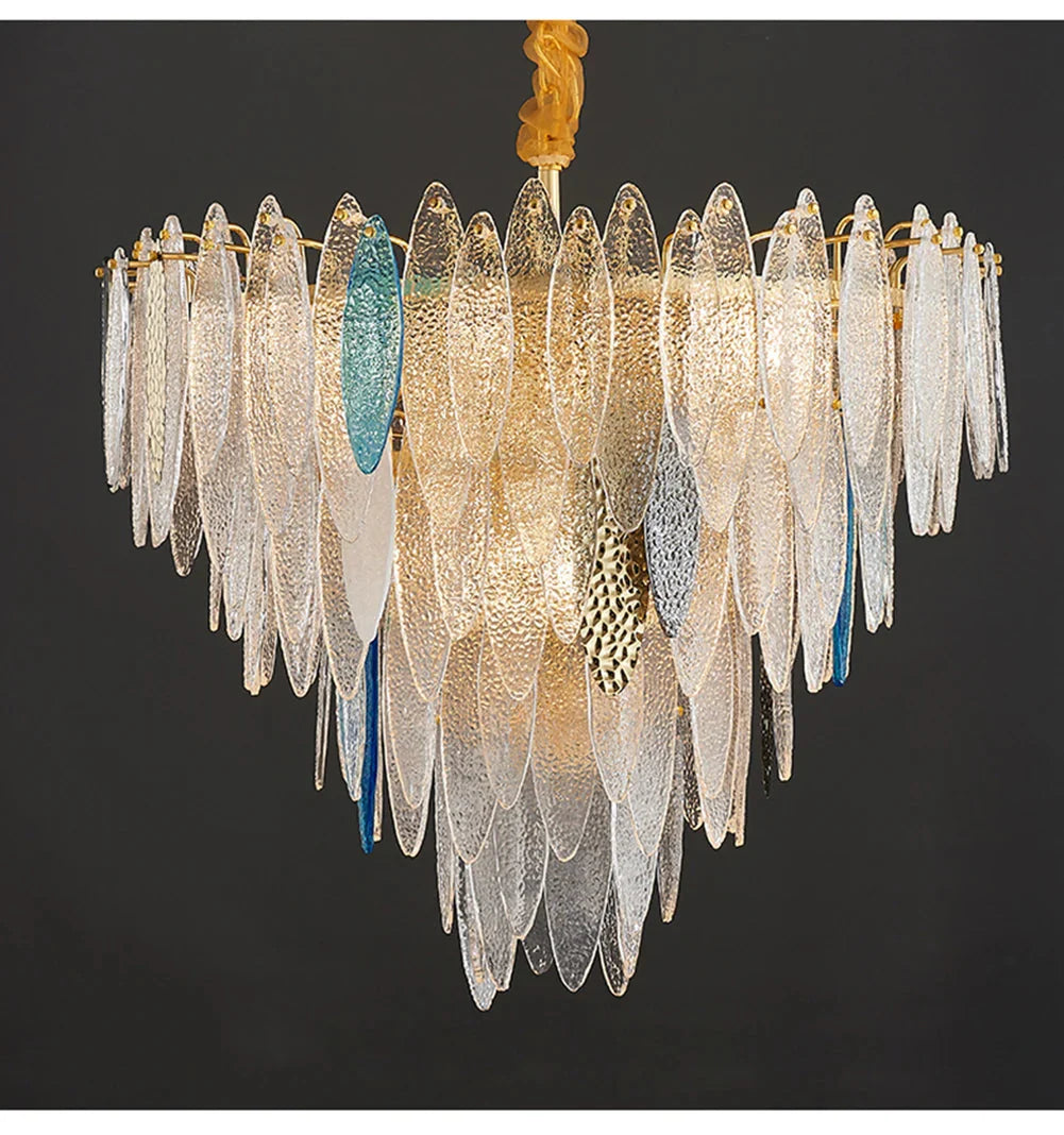 Luminaire Lustre élégance contemporaine au verre ondulé – Référence : Elowen5372- - Nexa Lights