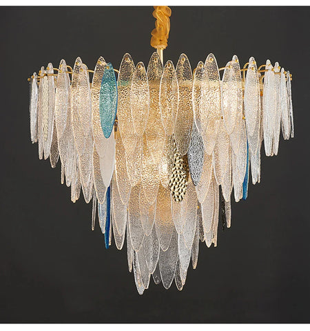 Luminaire Lustre élégance contemporaine au verre ondulé – Référence : Elowen5372- - Nexa Lights