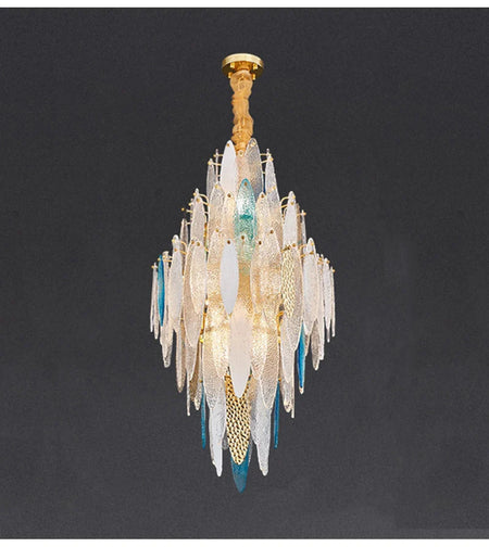 Luminaire Lustre élégance contemporaine au verre ondulé – Référence : Elowen5372- - Nexa Lights