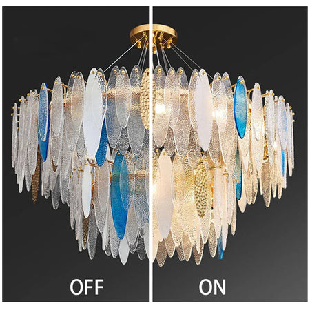 Luminaire Lustre élégance contemporaine au verre ondulé – Référence : Elowen5372- - Nexa Lights