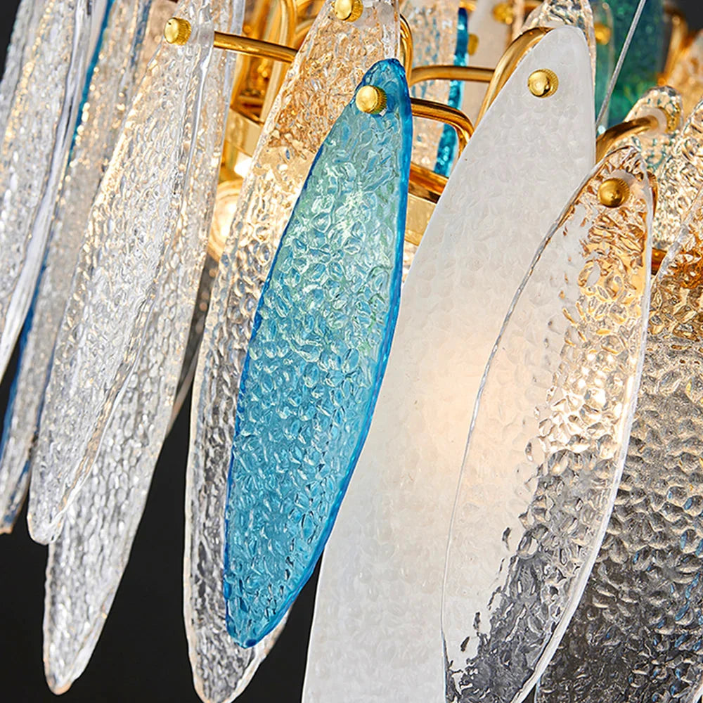 Luminaire Lustre élégance contemporaine au verre ondulé – Référence : Elowen5372- - Nexa Lights
