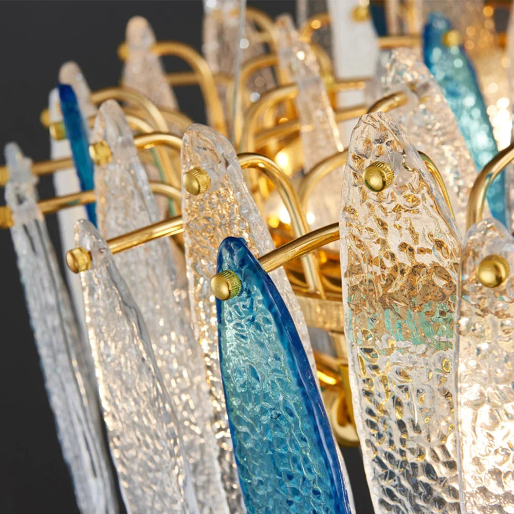 Luminaire Lustre élégance contemporaine au verre ondulé – Référence : Elowen5372- - Nexa Lights