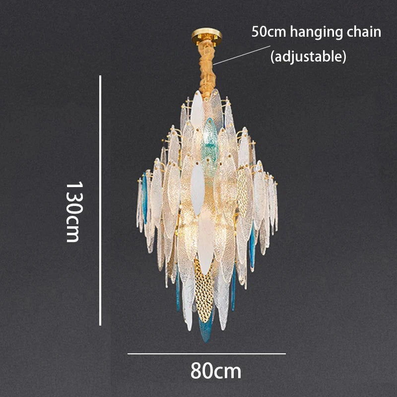 Luminaire Lustre élégance contemporaine au verre ondulé – Référence : Elowen5372- - Nexa Lights