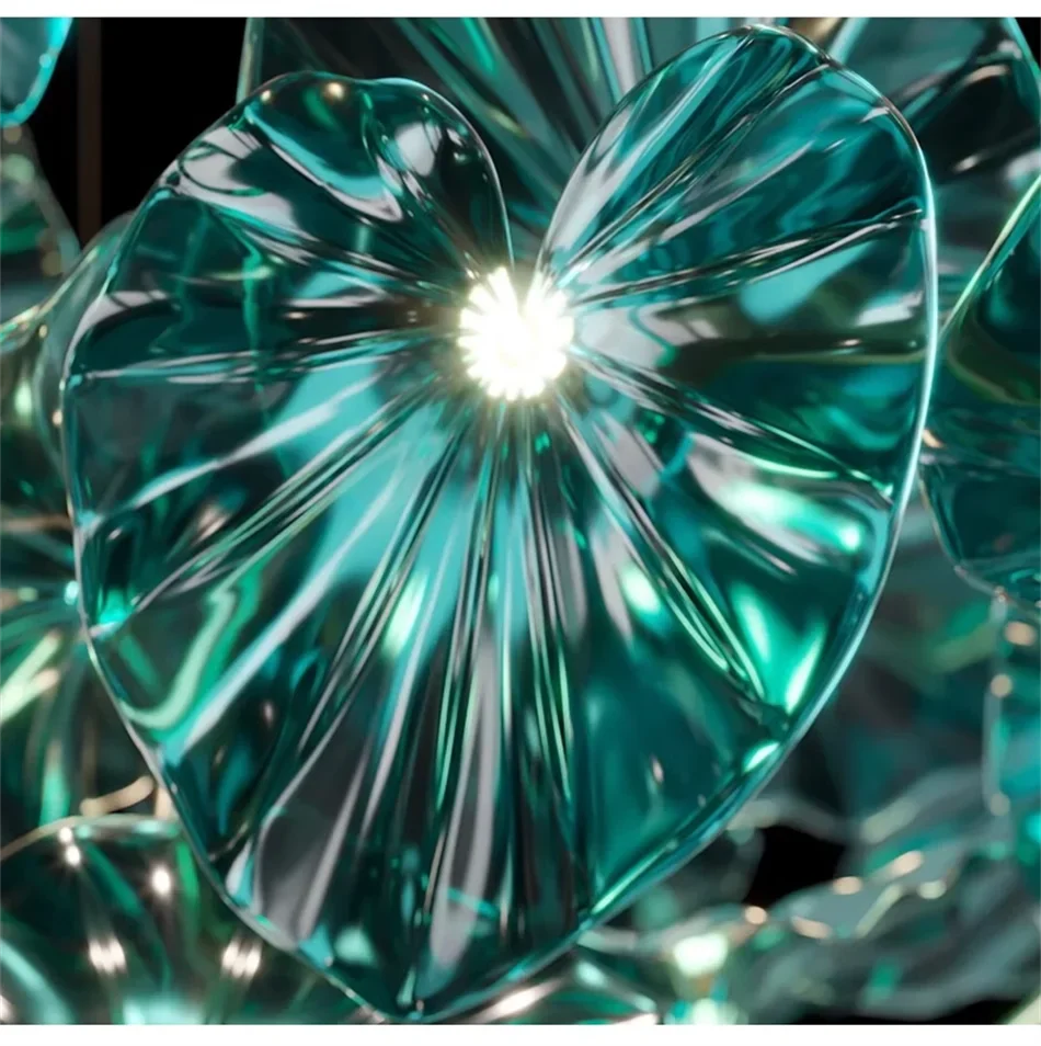 Luminaire Lustre en Verre Vert et Cuivre Poli – Référence : Sélène3841- - Nexa Lights