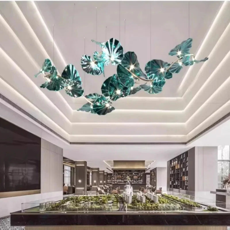 Luminaire Lustre en Verre Vert et Cuivre Poli – Référence : Sélène3841- - Nexa Lights