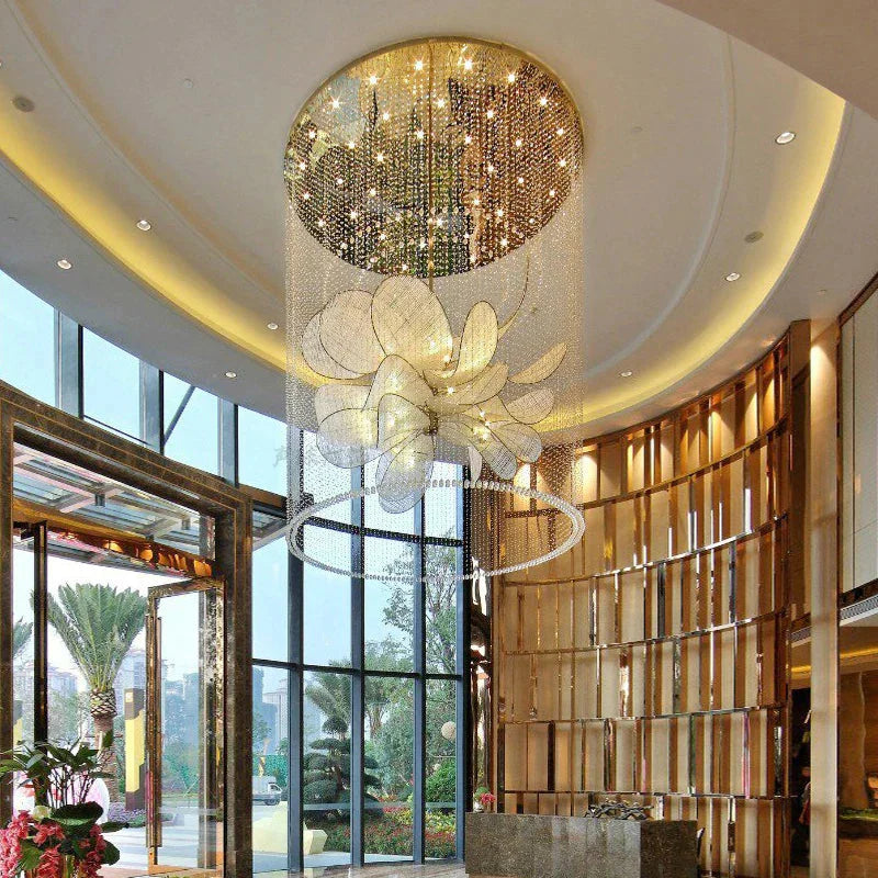 Luminaire Lustre feuilles en cristal scintillantes – Référence : Maelis8371- - Nexa Lights