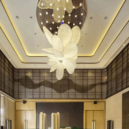 Luminaire Lustre feuilles en cristal scintillantes – Référence : Maelis8371- - Nexa Lights