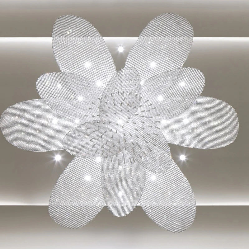 Luminaire Lustre feuilles en cristal scintillantes – Référence : Maelis8371- - Nexa Lights