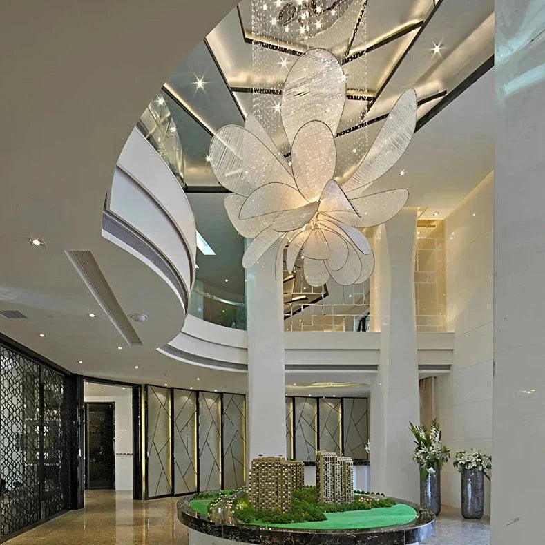 Luminaire Lustre feuilles en cristal scintillantes – Référence : Maelis8371- - Nexa Lights
