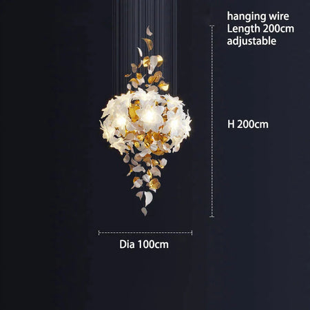 Luminaire Lustre fleurs végétales en cristal – Référence : Elowen3827- - Nexa Lights