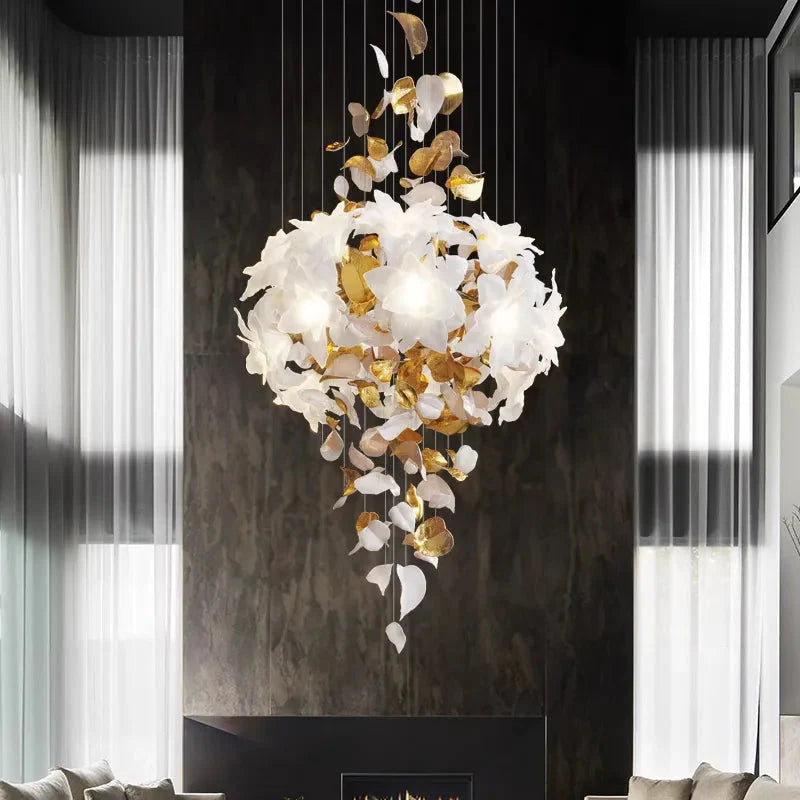 Luminaire Lustre fleurs végétales en cristal – Référence : Elowen3827- - Nexa Lights