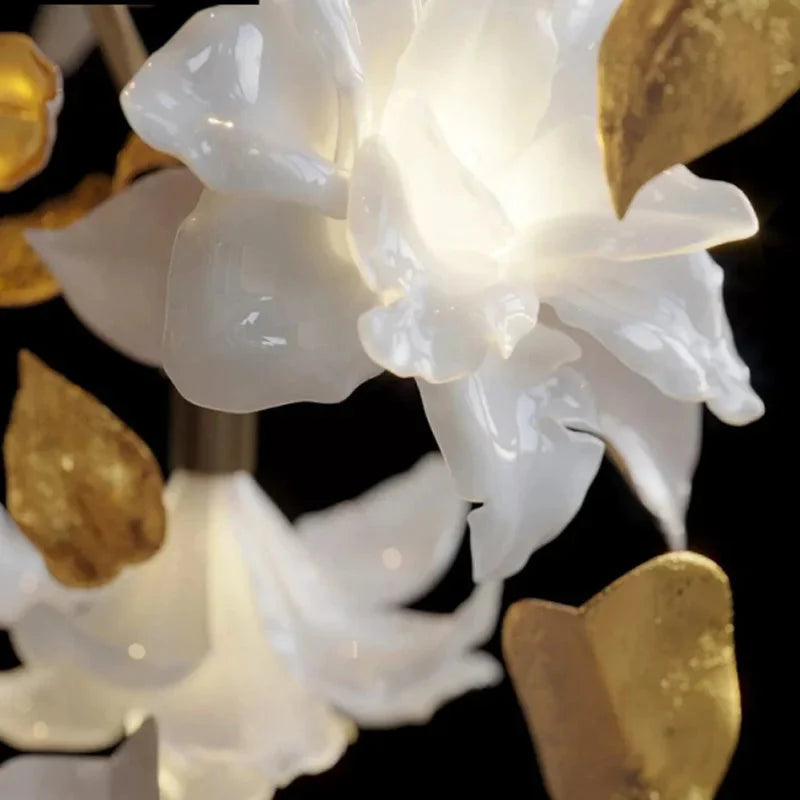 Luminaire Lustre fleurs végétales en cristal – Référence : Elowen3827- - Nexa Lights