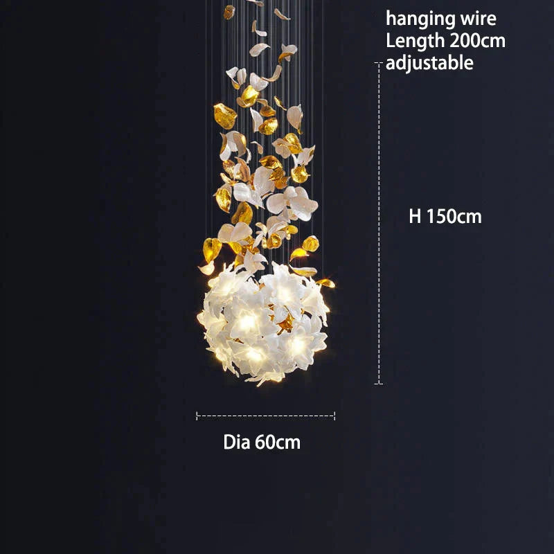 Luminaire Lustre fleurs végétales en cristal – Référence : Elowen3827- - Nexa Lights