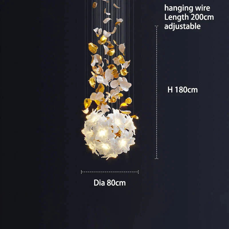 Luminaire Lustre fleurs végétales en cristal – Référence : Elowen3827- - Nexa Lights