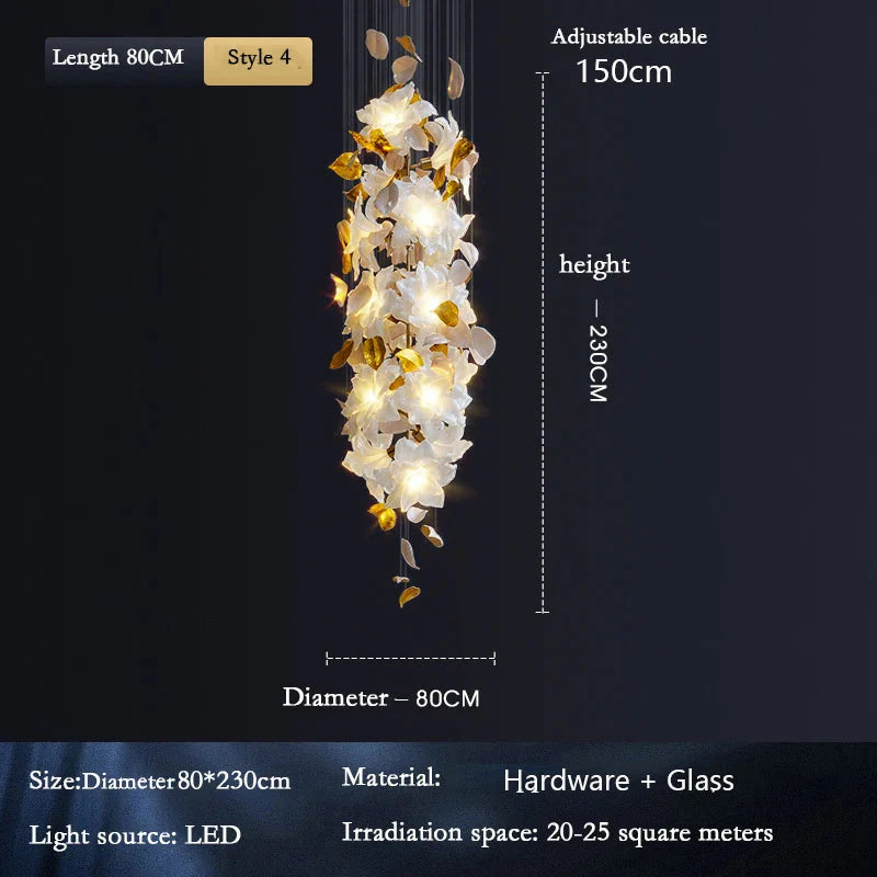 Luminaire Lustre fleurs volantes en cristal – Référence : Aelion3847- - Nexa Lights