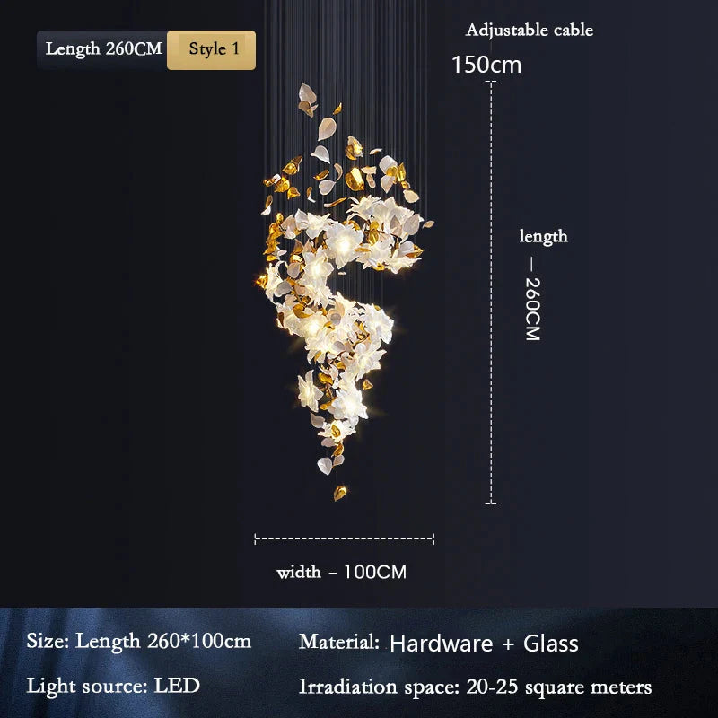 Luminaire Lustre fleurs volantes en cristal – Référence : Aelion3847- - Nexa Lights